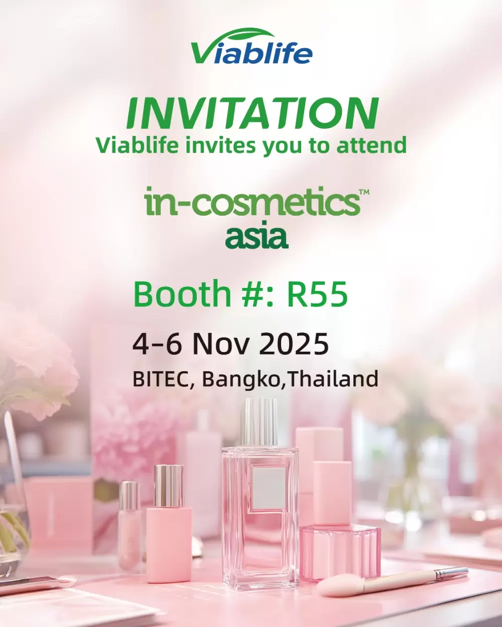 Viablife is heading to in-cosmetics Asia 2025! Viablife is heading to in-cosmetics Asia 2025!